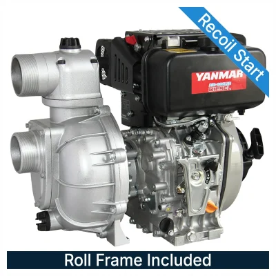REEFE RDY70HP3-RF Yanmar L70 Diesel High Pressure Transfer Pump with Recoil Start & Roll Frame